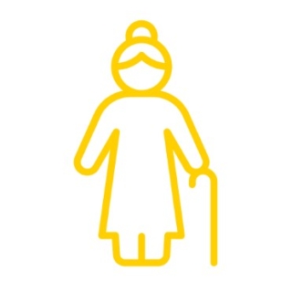 Picto Vieille Femme Jaune